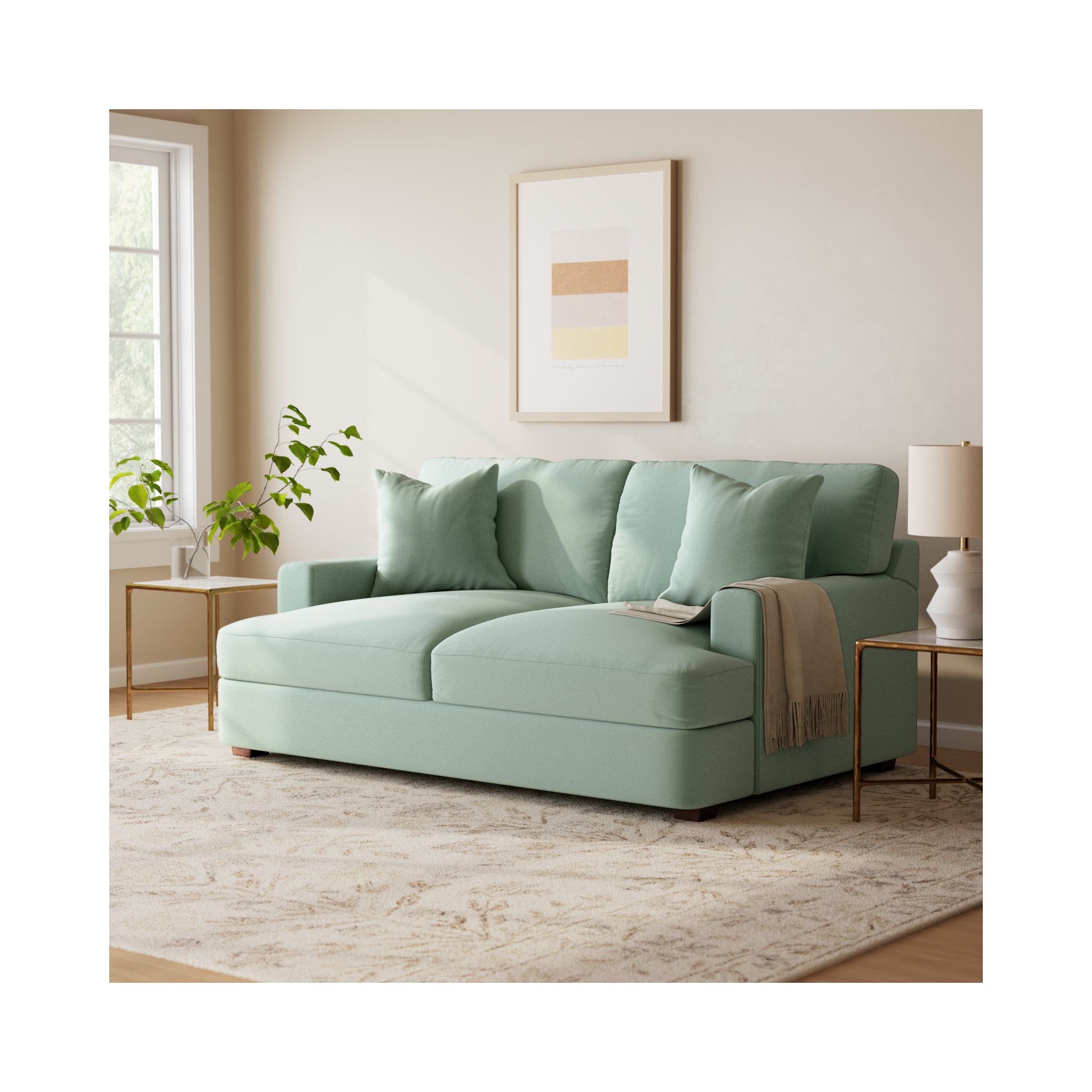Emilio 65'' Upholstered Loveseat, Bayou Spray