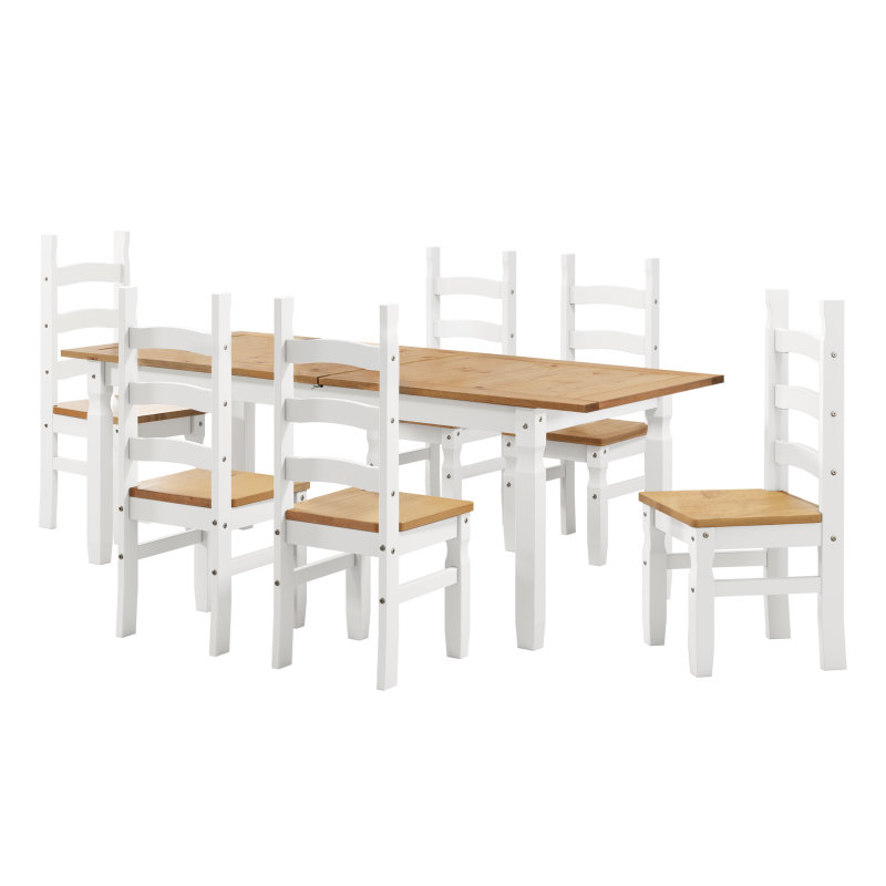 Chidester 6 - Person Solid Wood Dining Set, White