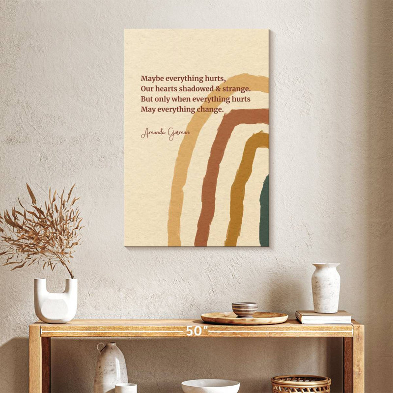 Everything Hurts Quote, 36" H x 24" W