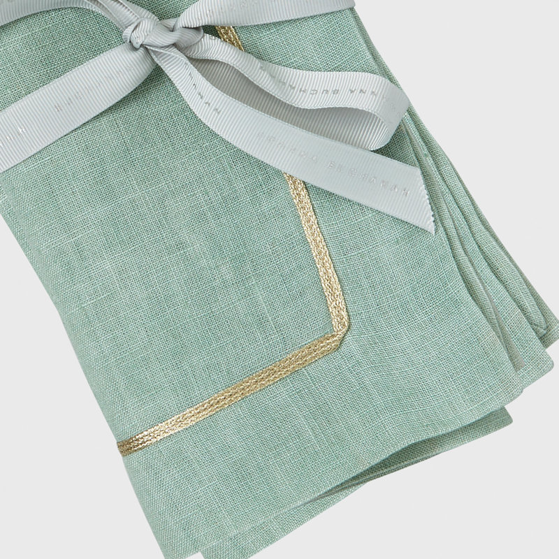 Linen Square Napkins, Sea Foam