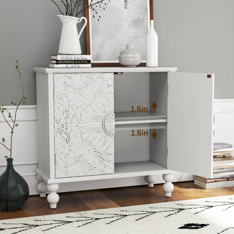 31.5" Sideboard with Solid Wood Legs, White