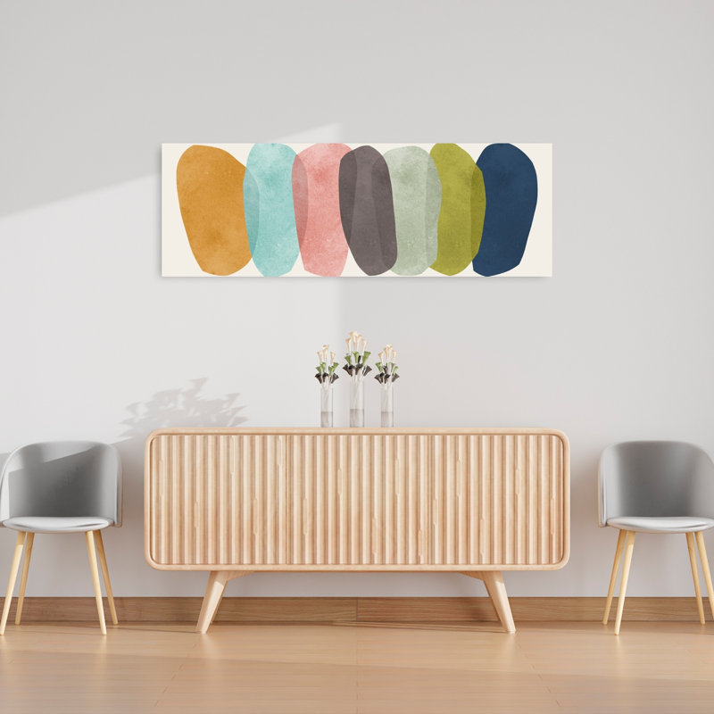 Art mural contemporain abstrait abstrait, H 16 po x l 48 po