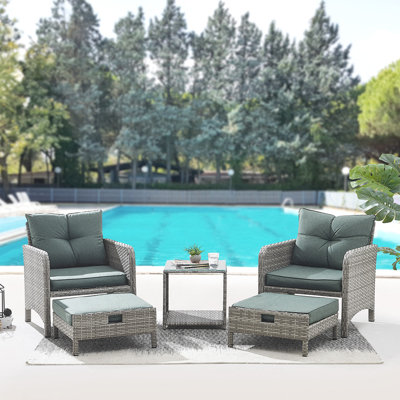 Mukul Rattan 2 - Person Seating Group with Cushions