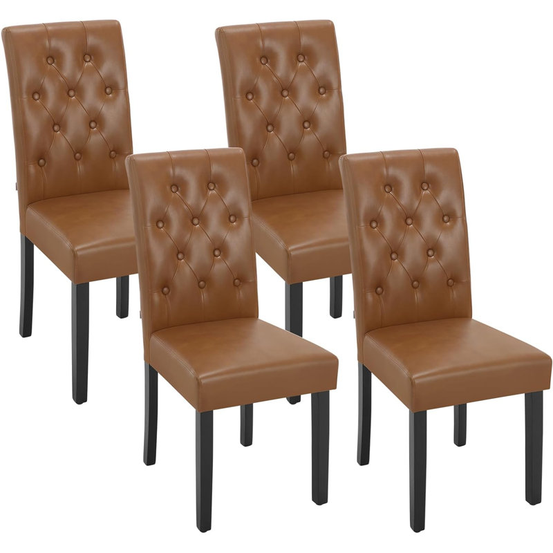 Ajani 48.5cm H Upholstered Upholstered Back Side Chair, 4, Brown