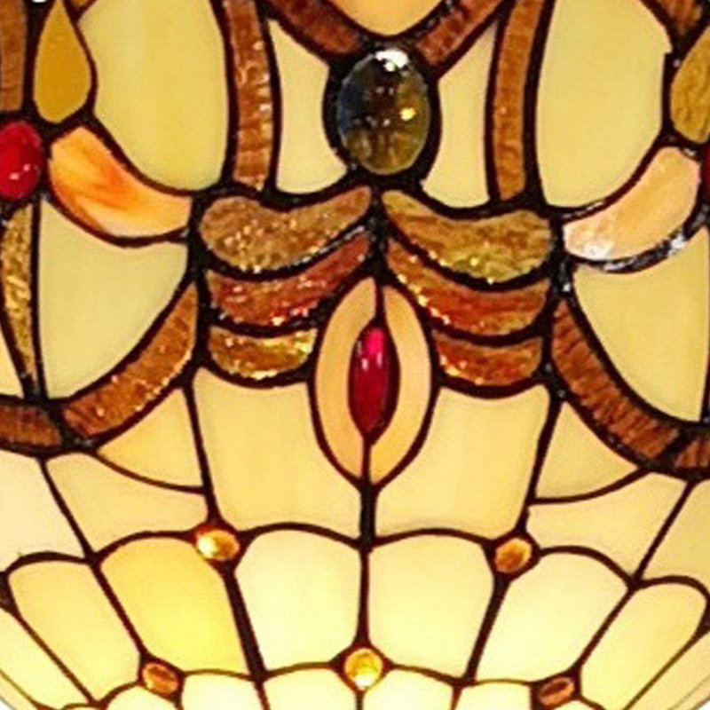Lampe sur pied de 62 po de forme traditionnelle brune avec abat-jour en verre teinté blanc et brun