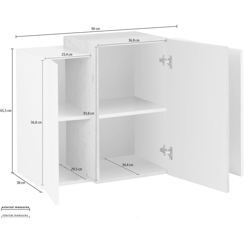 Jibberding Standard Wall Cabinet, White/Brown