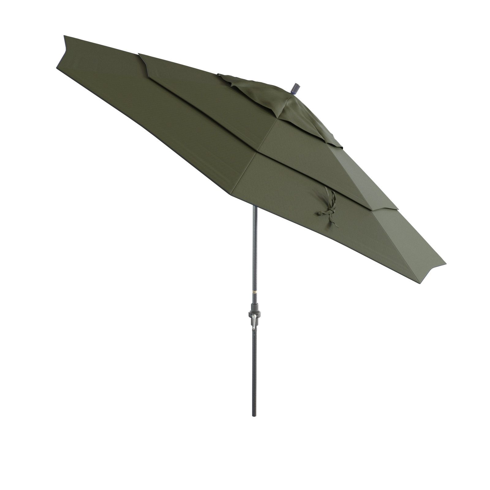 Ohara 132'' Market Umbrella, Terrace Fern Performance, Hammertone Gray