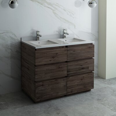 Fresca Formosa 46"" Free-Standing Double Sink Bathroom Vanity Base Only -  FCB31-2424ACA-FC