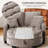 Modern Convertible 2-Seater Sofa Bed With Storage Ottoman, Reclining Backrest, And Side Pocket Armrest-956782538