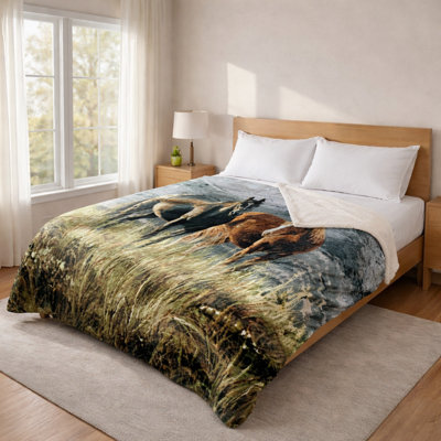 Grande couverture sherpa super pelucheuse, douce et confortable