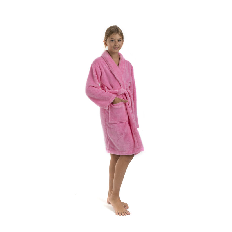 Peignoir en molleton pour enfants châle en molleton pour enfants, Enfants (3 à 6 ans) - Petit, Rose