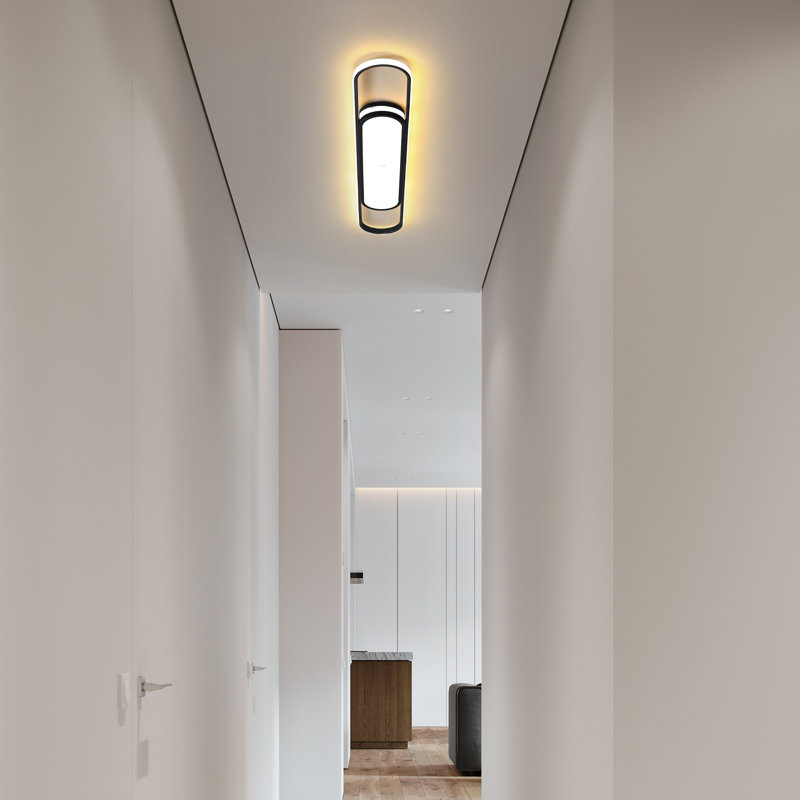 Muscato 1-Light 110cm LED Flush Mount, Black, 6" H x 110" W x 17.5" D
