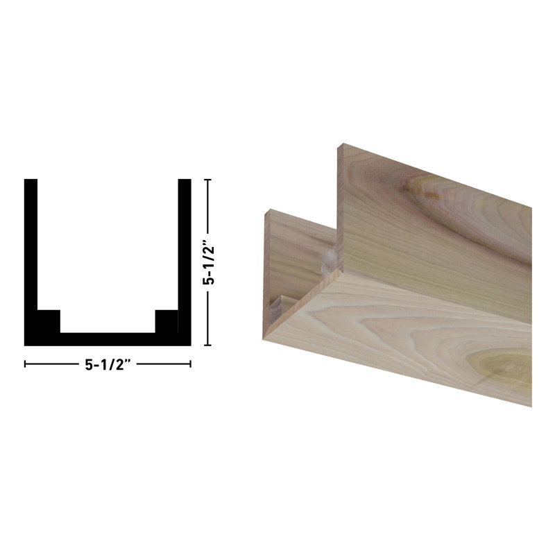 Rustic Box Beam Poplar, 5.5" H x 5.5" W x 93" D