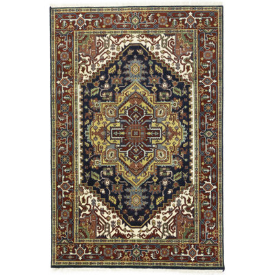 Tapis oriental géométrique en laine Heriz