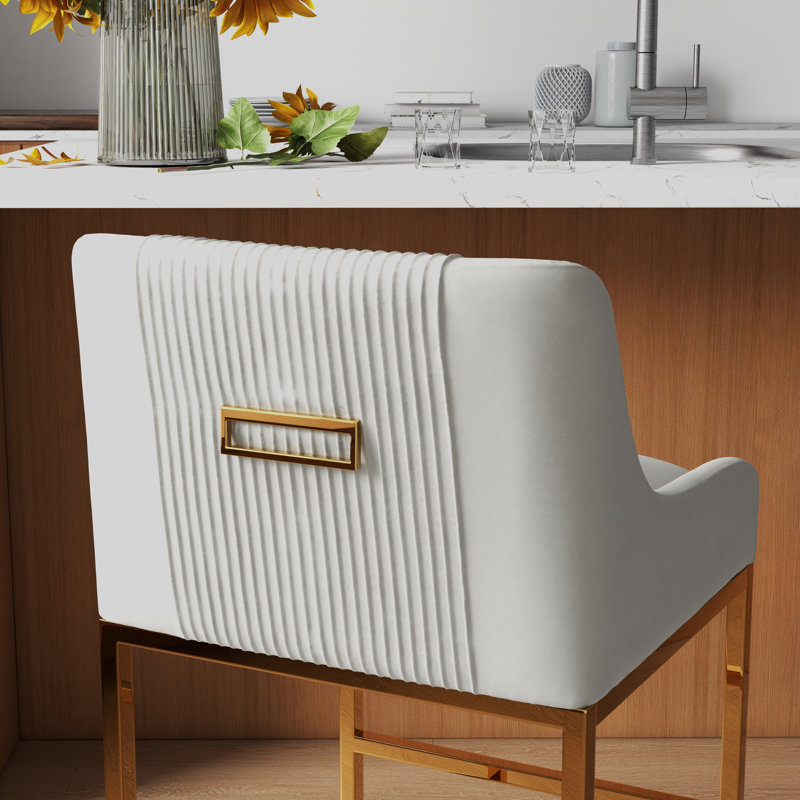Tabouret de comptoir 26 po Zanthia, Beige, 2