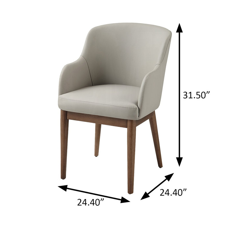FAUTEUIL 24,4 po (ensemble de 2), cuirette et noyer