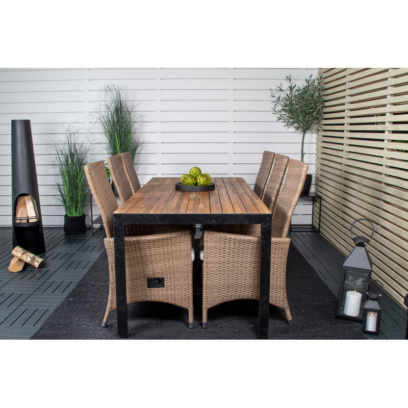 Kamthe 6 - Person Dining Set, Black