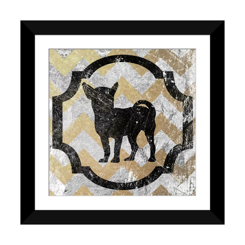 5by5collective «Chihuahua», impression sur toile tendue, H 24 po x l 24 po x P 1 po, Papier beaux-arts encadré noir, Blanc