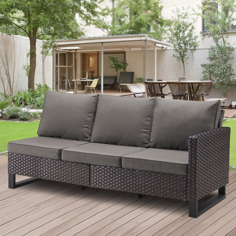 Ingvald 71.45" W U-Shaped Patio Sectional, Gray