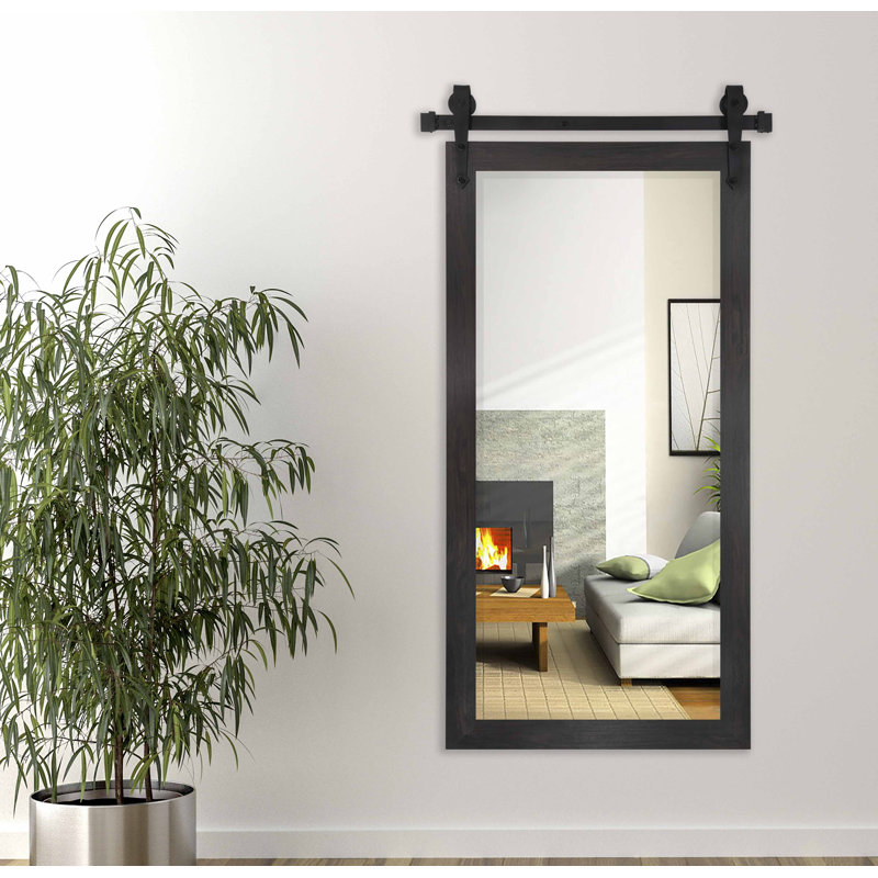 Lanphear Flat Mirror, 65.5" H x 32" W, Dark Walnut