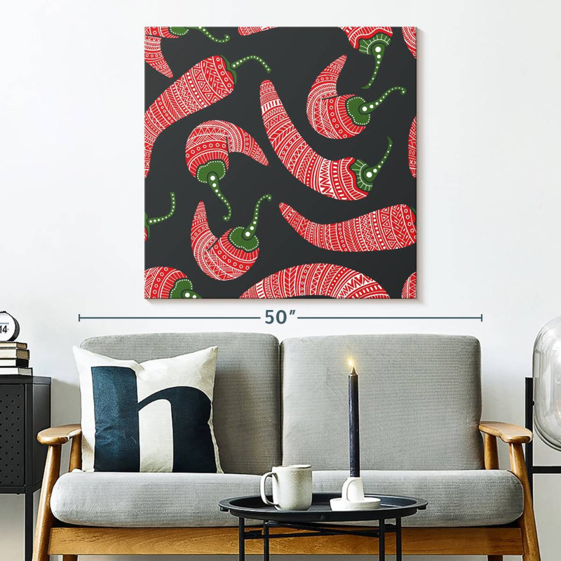 Yarlin Tribal Chili Pattern, 33" H x 33" W