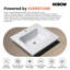 Velora 24 po Meuble-lavabo autoportant à simple cuve blanche avec plateau Everstone blanc assemblé