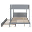 Lit superposé simple avec rangement pour bureau, lit gigogne gris pour les petites pièces et conception fonctionnelle