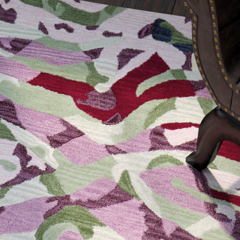 Amier Hand Tufted Wool And Viscose Abstract Rug, Runner 2'6" x 6'