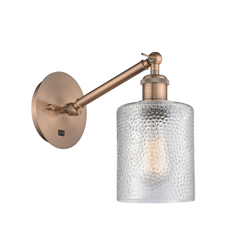 Applique murale 1 lumière 5 "avec bras ajustable Shauna 5", Incandescente, Transparent, Chrome poli