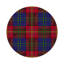 Tartan Blue Vegan Leather Round Coasters-1909991950