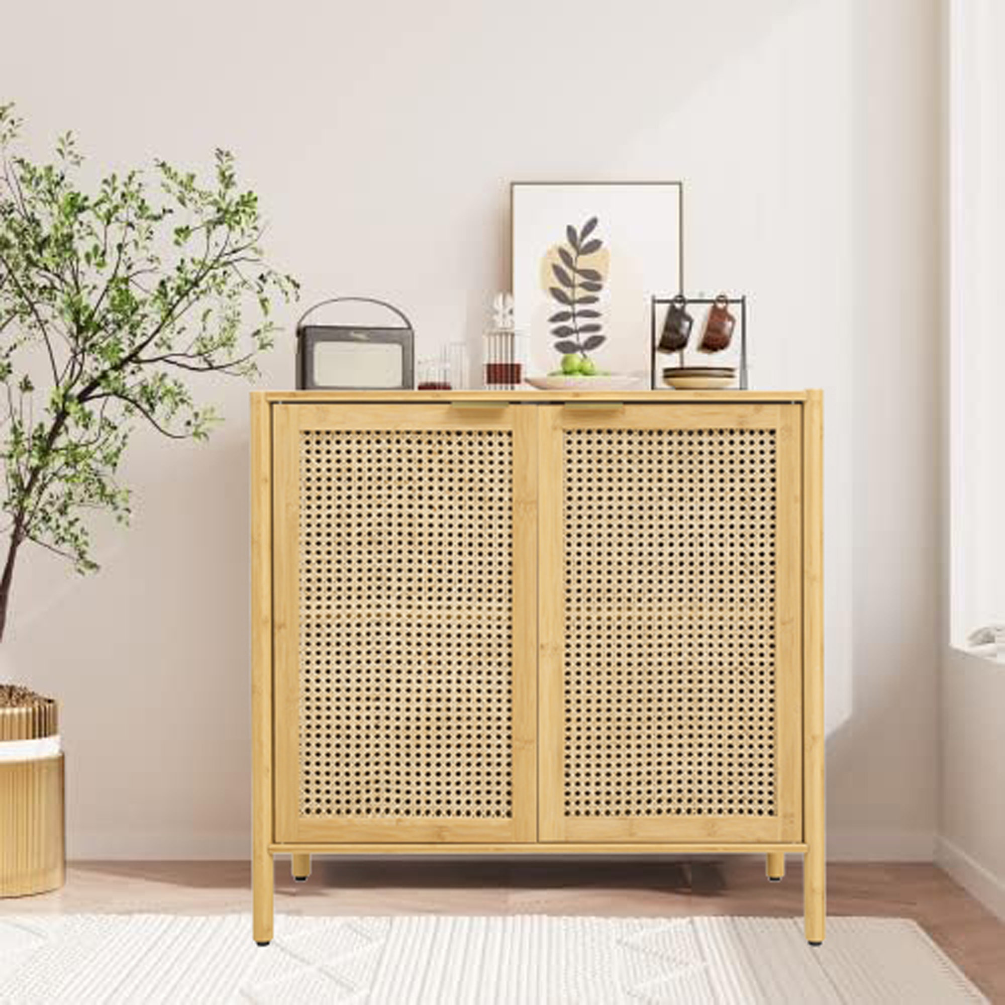 Bay Isle Home Croker Solid Wood Accent Cabinet | Wayfair