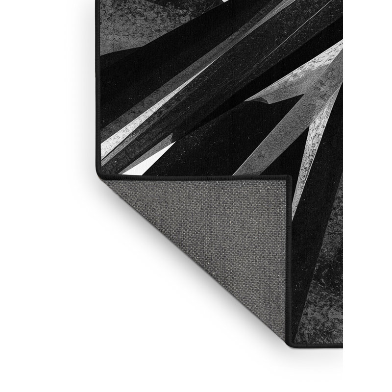Tapis gris moelleux à motif géométrique moderne et contemporain Soft - Clements, 6 x 9