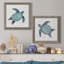 Bubble Blue Turtle I - ensemble de 2 peintures sur toile encadrées-1146726249-1146726255