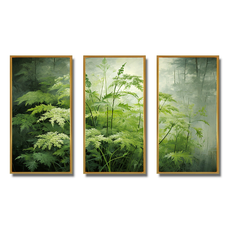 «Herbs Pottery Delights 1 - Floral Herbs», art mural, Cadre flottant doré, H 32 po x l 48 po