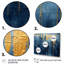 Tissu abstrait bleu et or - Ensemble d'art mural abstrait sur toile-93346425