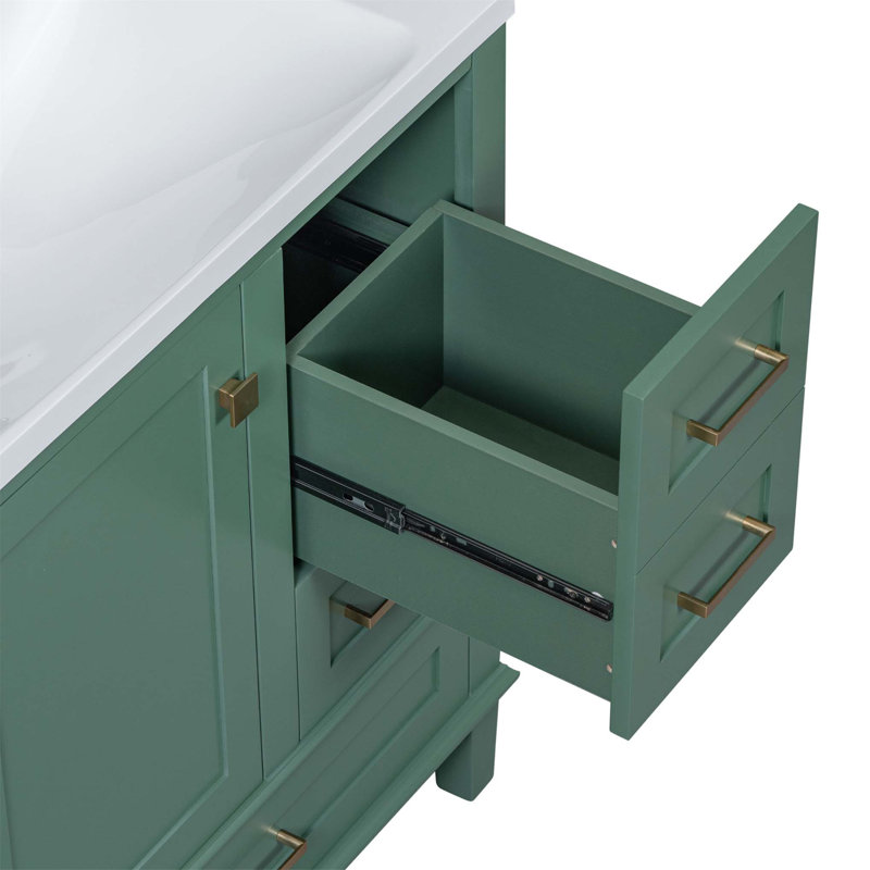 Meuble-lavabo simple 30 po avec plateau en céramique Shalynn