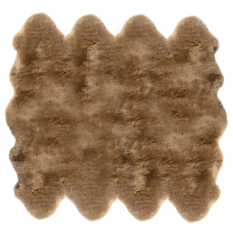  Tapis long en laine de mouton Octo Butterscotch