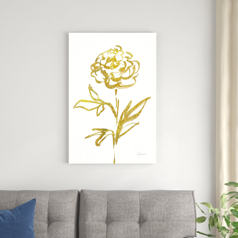 Floral Line II or blanc, H 24 po x l 36 po x P 1,25 po