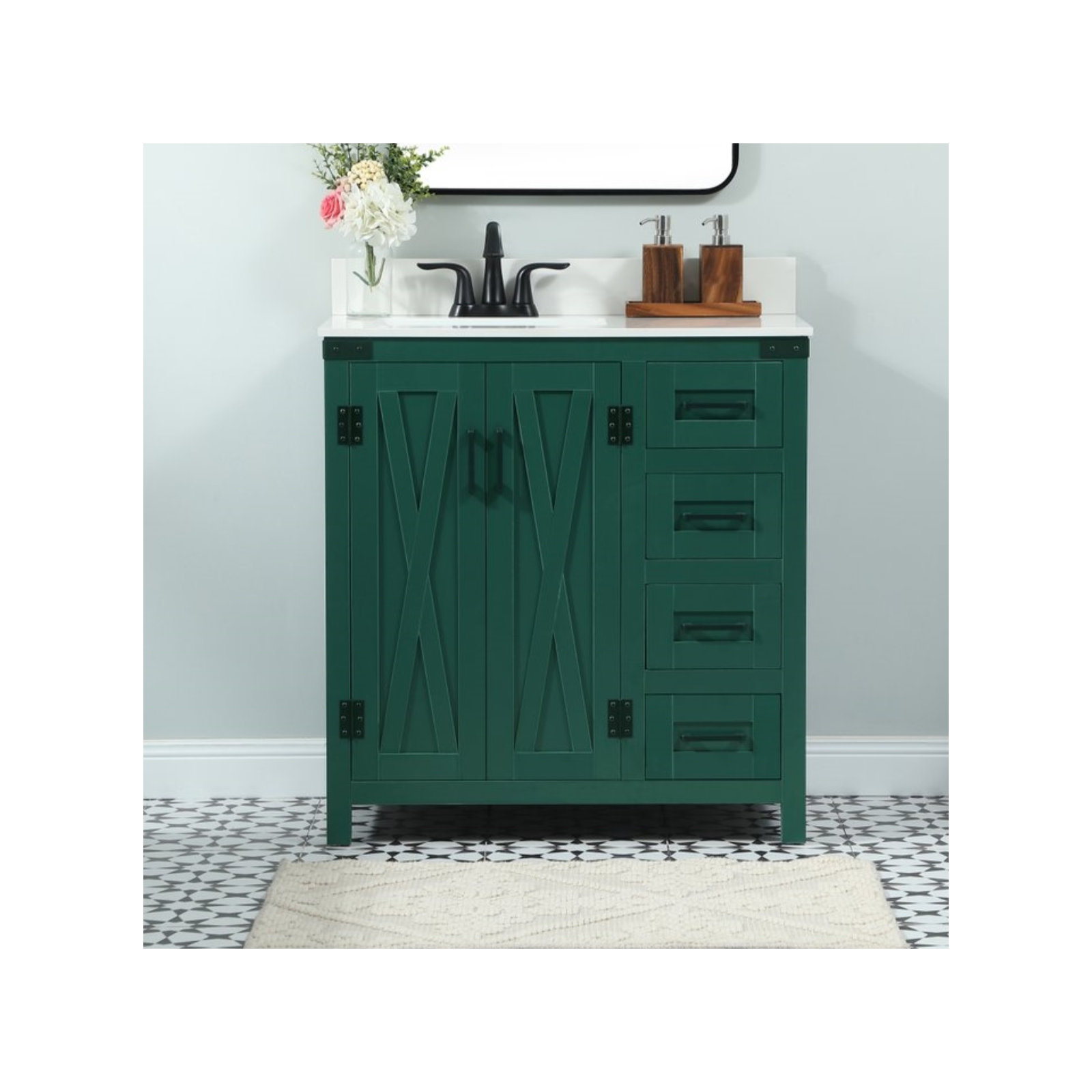 Slayton 32'' Single Bathroom Vanity, Green