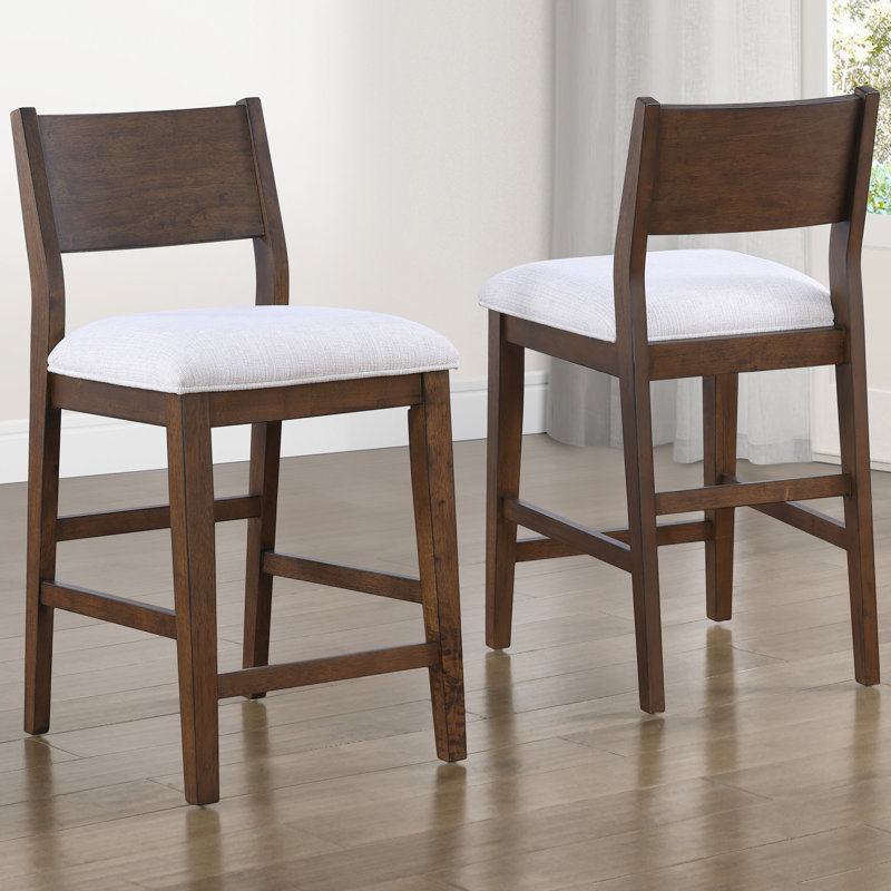 Canton Upholstered Solid Wood Counter Chair, 38" H x 19" W x 21.50" D