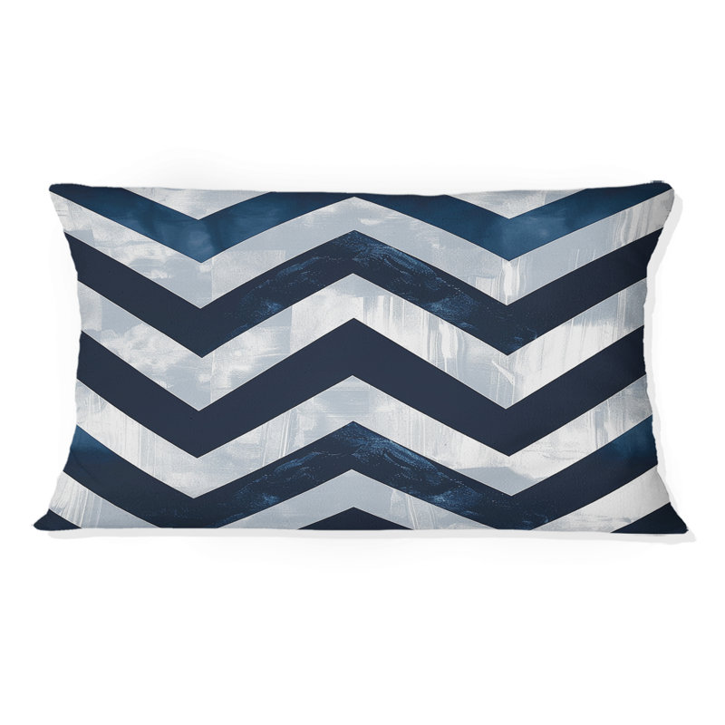 Coussin lombaire transitionnel Blue Chevron Glam II