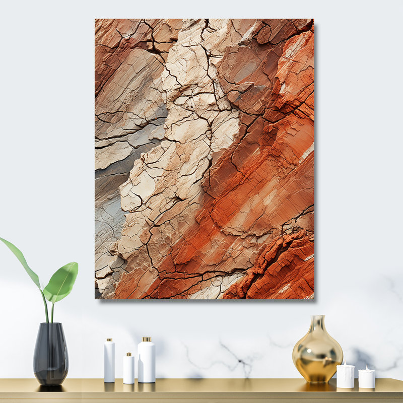 Earth Minimalist Fossils III - Abstract Collages, art mural en métal, H 20 po x l 12 po x P 1 po