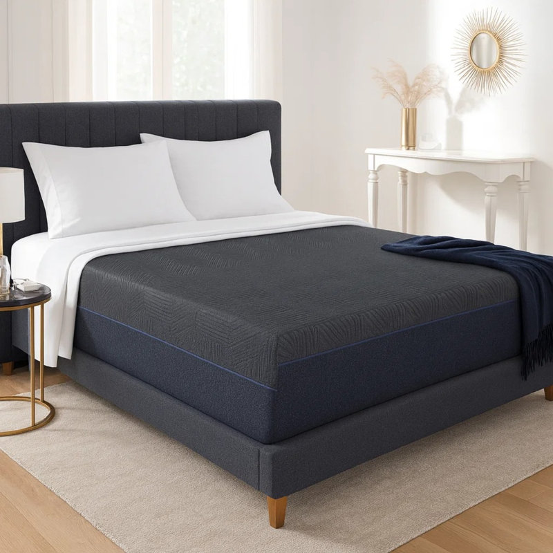 Grand matelas Bay, mousse viscoélastique gélifiée ferme au thé vert, 11 po, Grand lit