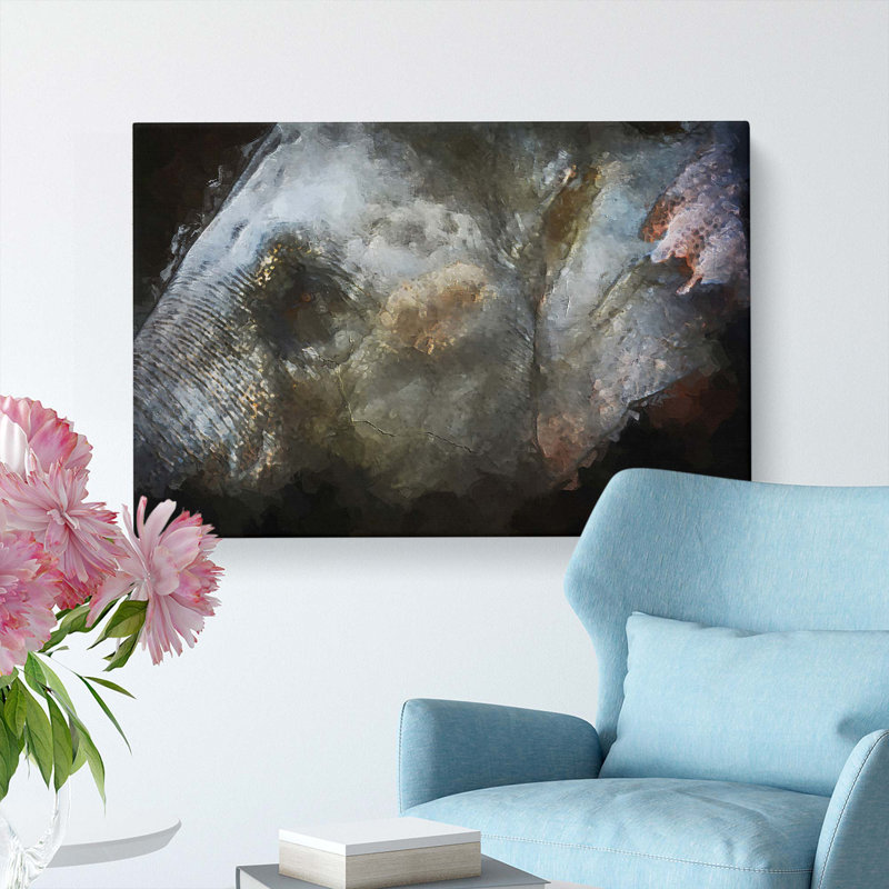 Colourful Elephant in Abstract - Wrapped Canvas, 40cm H x 60cm W x 3cm D