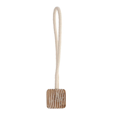 Magnetic Curtain Tieback 17 in Wood Rope
