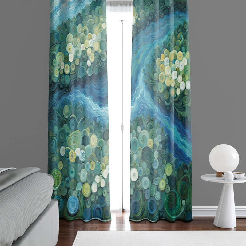 Paire de rideaux semi-transparents Elzo, L 40 po x L 52 po