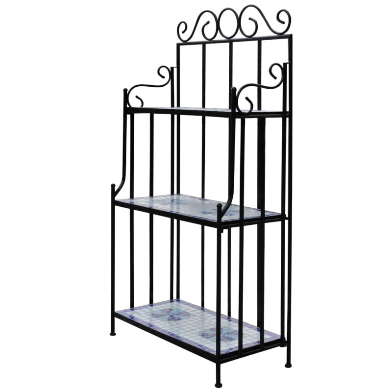 Plant Stand, Blue/White