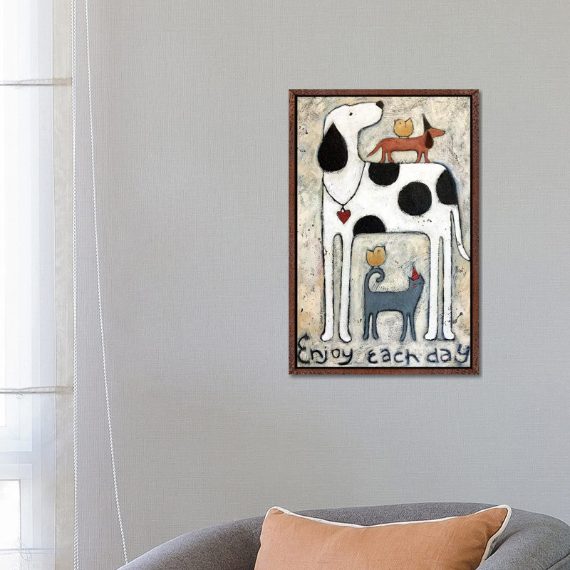 Each Day by Teresa Kogut - Painting on Canvas, 66.04 cm H x 45.72 cm W, Classic Brown Wood Framed