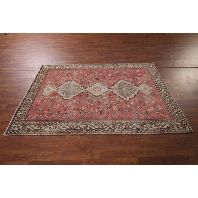 Tapis tribal rose délavé 4 x 7