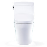TOTO® WASHLET®+ Aquia IV® Cube Two-Piece Elongated Dual Flush 1.28 and 0.9 GPF Toilet with S5 Bidet Seat, Cotton White - MW4363446CEMFGN#01